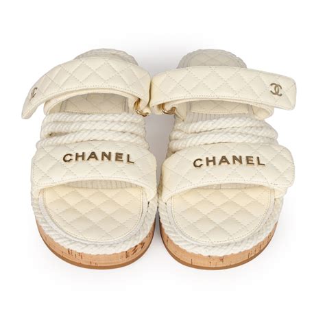 chanel white rope sandals|coco Chanel sandals for women.